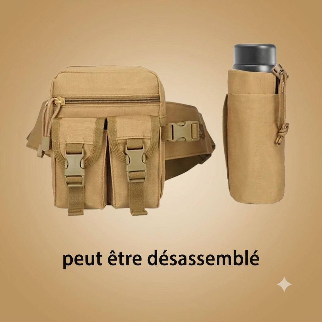 Sac Professionnel Randonnée Multi-Sport : Porte-Bouteille d'Eau Détachable pour Aventures de Plein Air