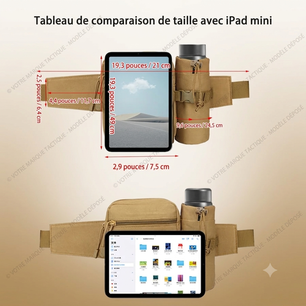 Sac Professionnel Randonnée Multi-Sport : Porte-Bouteille d'Eau Détachable pour Aventures de Plein Air
