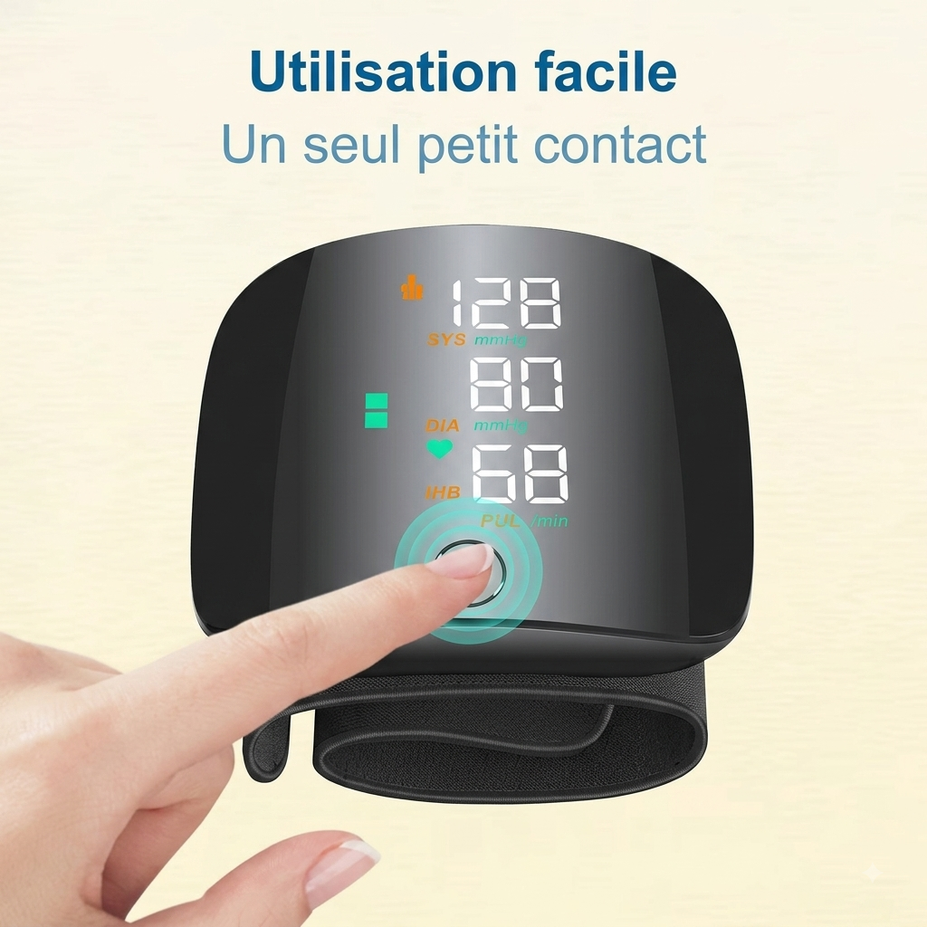 Tensiomètre de Poignet Electronique Rechargeable USB – Suivi Précis &amp; Rapide