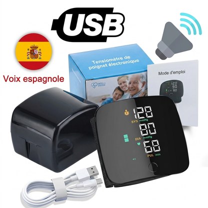 Tensiomètre de Poignet Electronique Rechargeable USB – Suivi Précis &amp; Rapide
