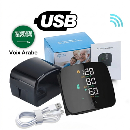 Tensiomètre de Poignet Electronique Rechargeable USB – Suivi Précis &amp; Rapide